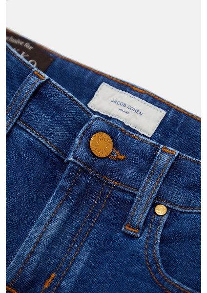 Navy Slim-Leg Denim Trousers modelleri
