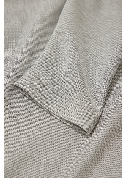 Grey Stand Collar Long Sleeve T-Shirt fırsatları
