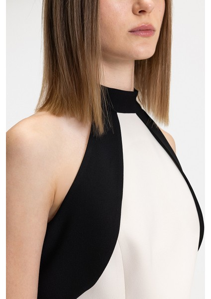 Ecru Halter Neck Sleeveless Blouse modelleri