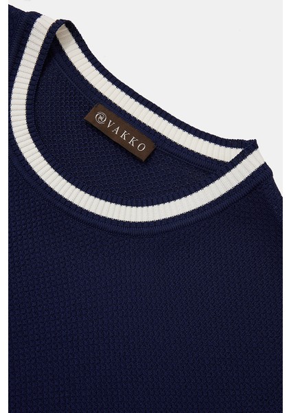Tan Crew Neck Short Sleeve Knit T-Shirt modelleri