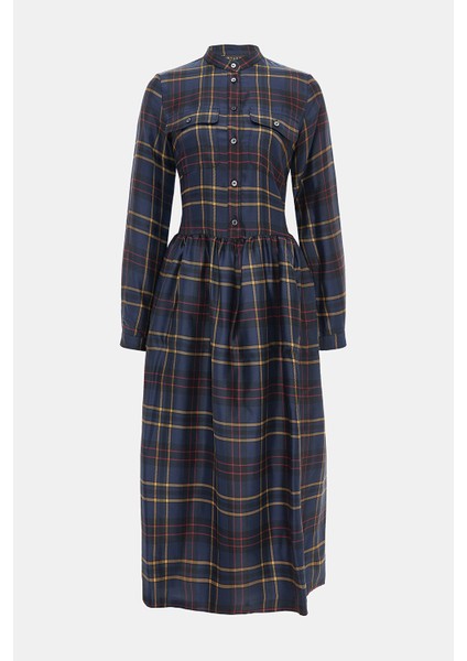 Navy Plaid Silk Dress fırsatları