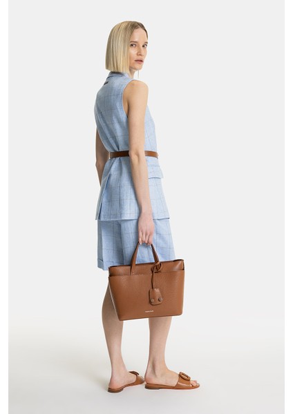 Vakko By Peserıco Blue Linen Vest modelleri