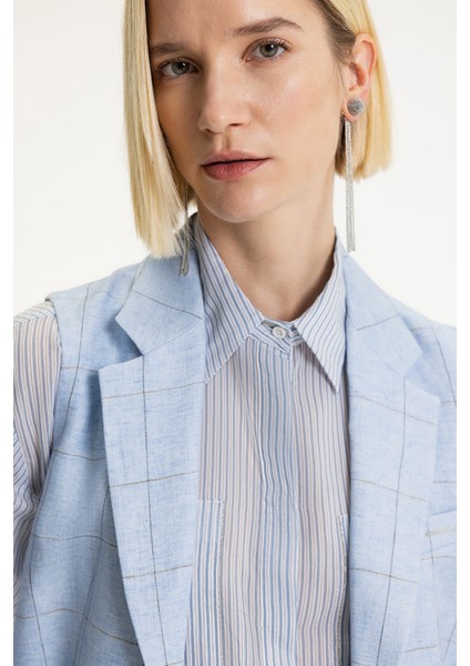 Vakko By Peserıco Blue Linen Vest fırsatları