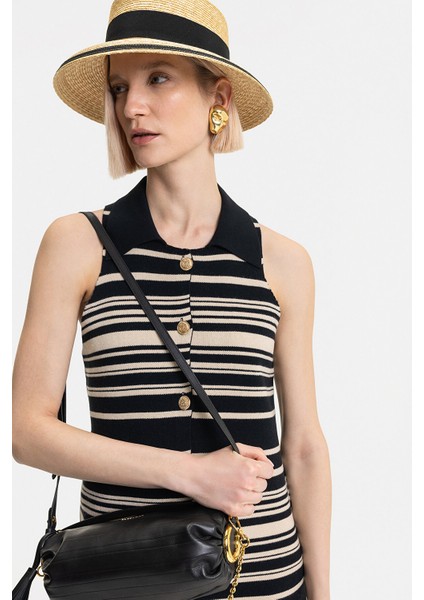 Black-Gold Sleeveless Dress modelleri