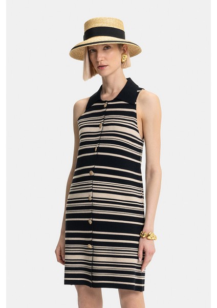 Black-Gold Sleeveless Dress fırsatları