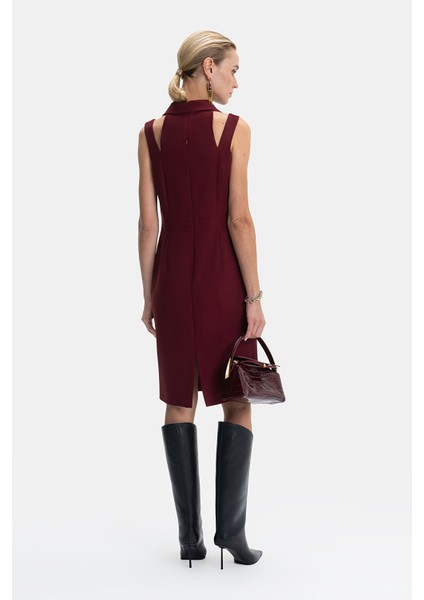 Burgundy Sleeveless Dress fiyatları