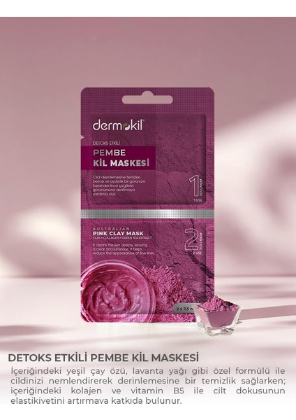 Dermokil Detoks Etkili Pembe Kil Maskesi 2x 7.5 ml modelleri