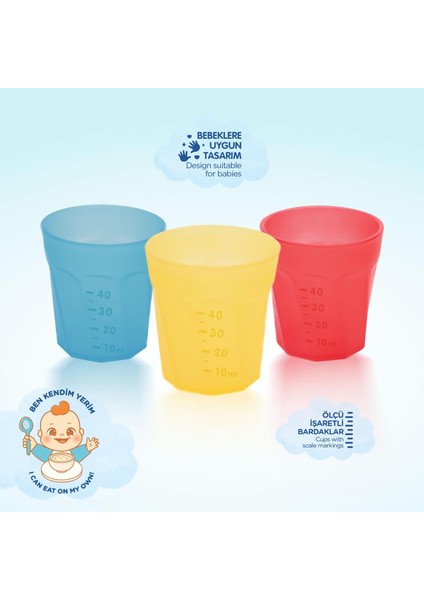 Wee Baby 3’lü Mini Bebek Bardağı modelleri