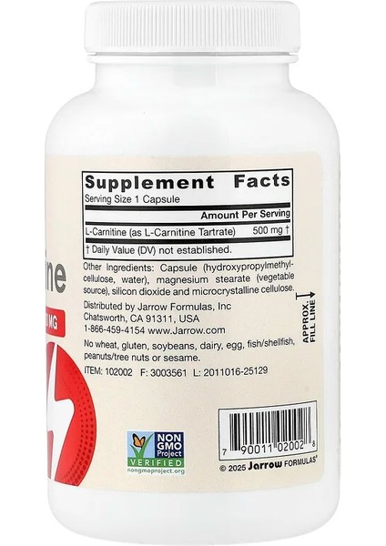 , Vegan L-Carnitine, 500 Mg, 100 Veggie Capsules fiyatları
