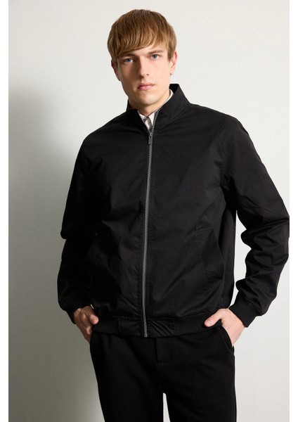 DeFacto Slim Fit Dik Yaka Astarlı Fermuarlı Mont D7338AX26SP
