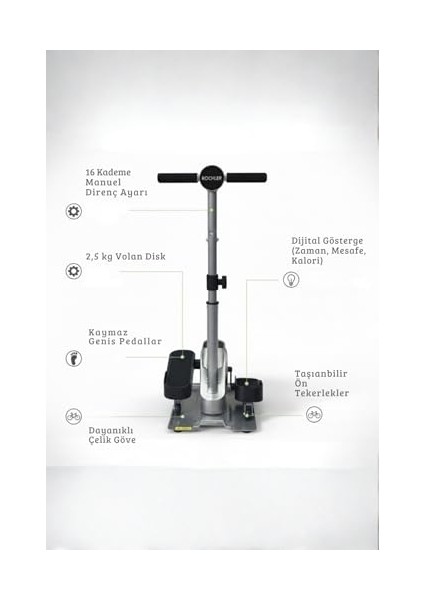 2’si 1 Arada Eliptik Stepper ve Mini Bisiklet, Ayakta ve Oturarak Kullanım fiyatları