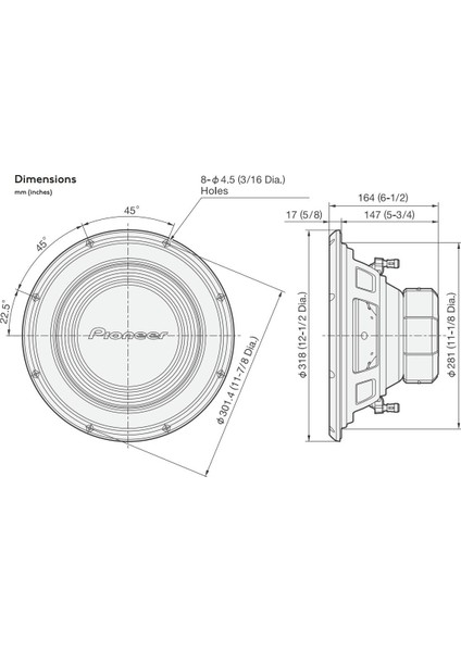 Pioneer TS-A300S4 1500 Watt 30 cm Subwoofer fiyatları