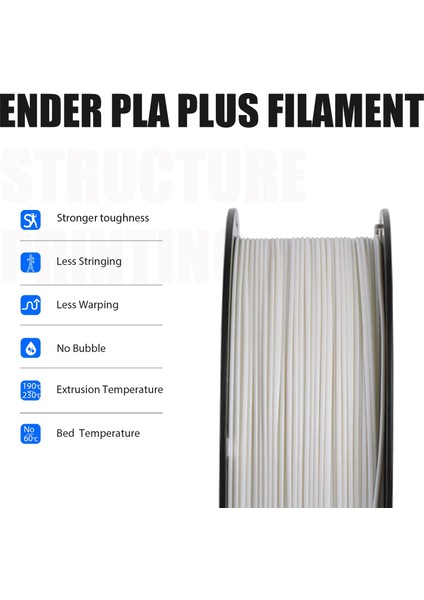 Creality Ender Pla Plus 1.75 mm 1 kg Beyaz Filament modelleri