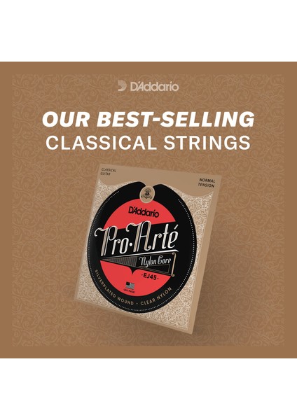 Daddario EJ25B Klasik Gitar Tel Seti, Pro Arte, Flamenco, Silver fırsatları
