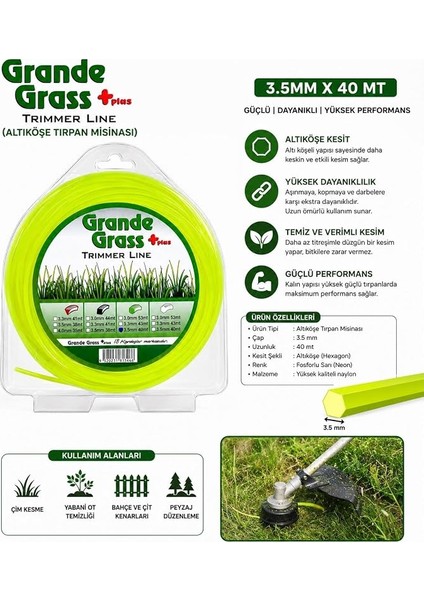 Grass Tırpan Misinası Altıköşe 3.5 mm x 40 mt fiyatları