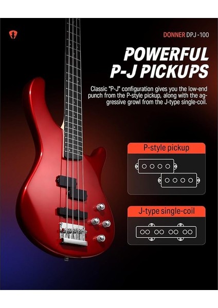 DPJ-100 Pj-Style Bas Gitar (Kırmızı) fiyatları
