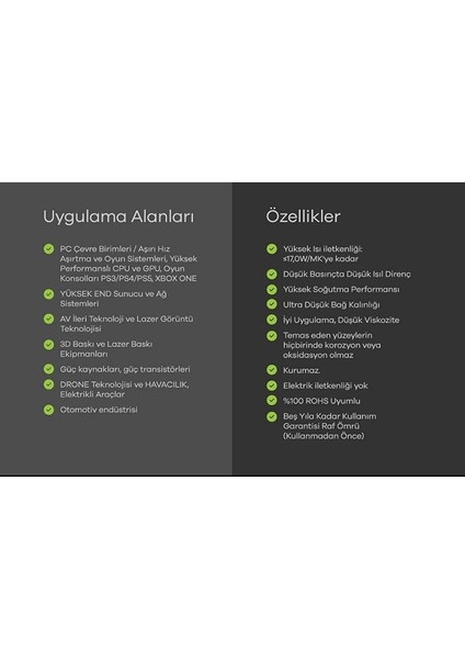 10GR Yüksek Performanslı Termal Macun 17W/M.K modelleri