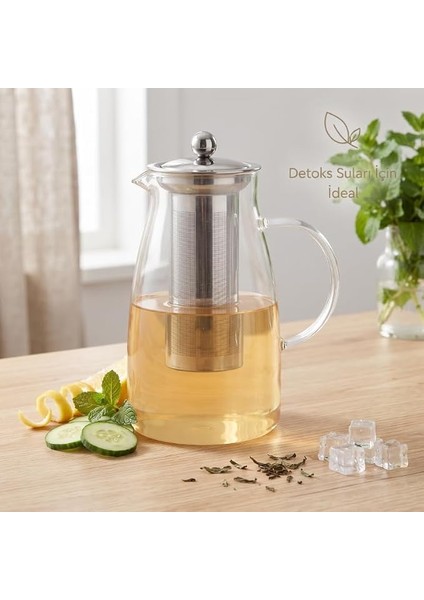 Sürahisi - 1500 ml - Paslanmaz Çelik Filtre - Cam fırsatları