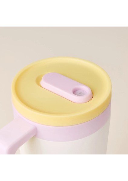 Pipetli Paslanmaz Çelik Termos Bardak - Beyaz / Mor - 1,2 Lt modelleri