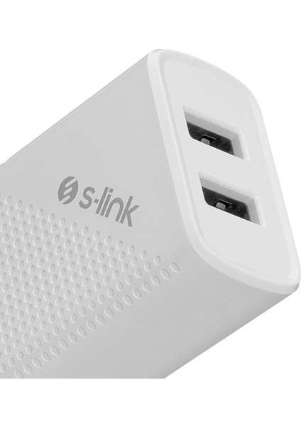 SL-EC50T 5V 2.4A Hızlı Şarj Adaptörü Type-C Kablolu 2 USB Beyaz Renkli fiyatları
