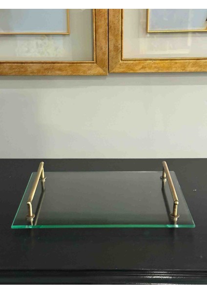 Dekoratif Cam Tepsi -Eskitme Renk Kulplu 25X35CM fırsatları
