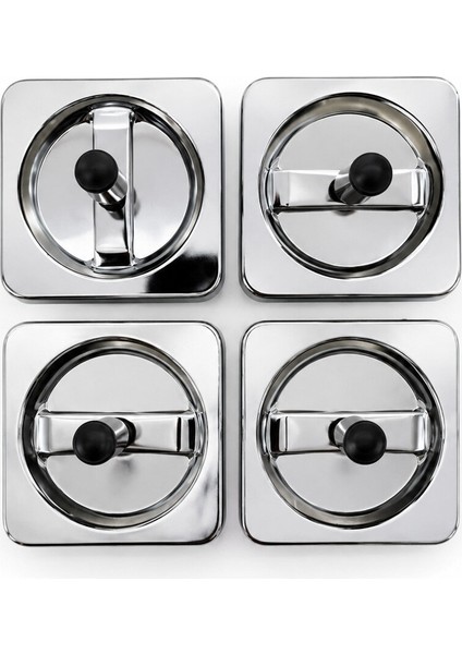 12 Adet Ashtray Kare - Basmalı Metal Küllük (4887) fiyatları