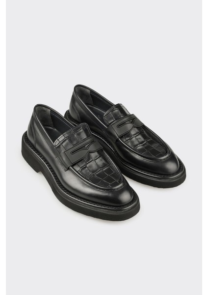 Black Leather Men's Casual Shoes fiyatları
