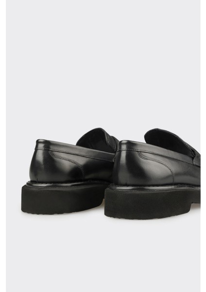 Black Leather Men's Casual Shoes indirimleri