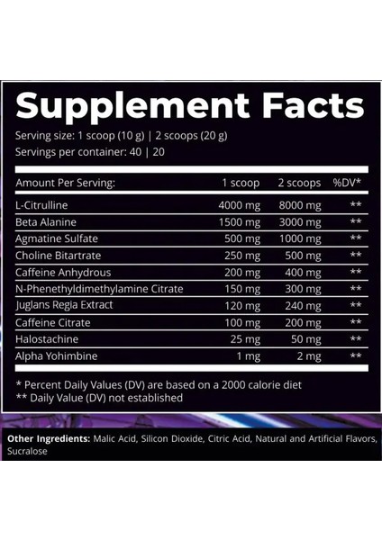 Crack (Purple) 20 Servıngs Dark Labs Supplements fiyatları