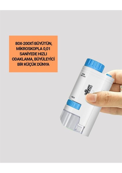 LED Aydınlatmalı 80–200 Kat Büyütmeli Cep Mikroskop fiyatları