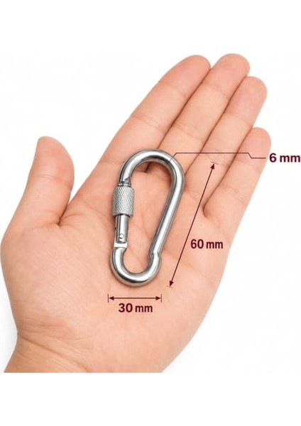 Metal Vidalı Karabina 6 mm 5 Adet fırsatları