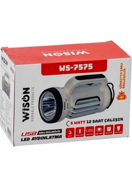 WS-7575 5 Watt Solarlı Projektör Şarjlı Spot Fener modelleri