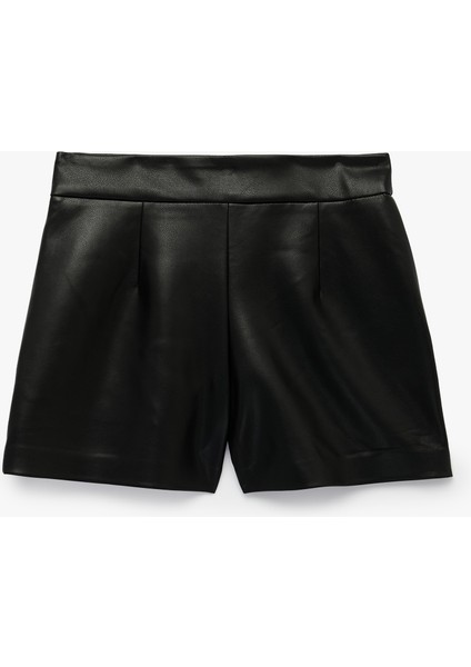 Cepli Slim Fit Suni Deri Mini Şort fiyatları