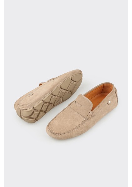 Beige Leather Men's Casual Shoes modelleri