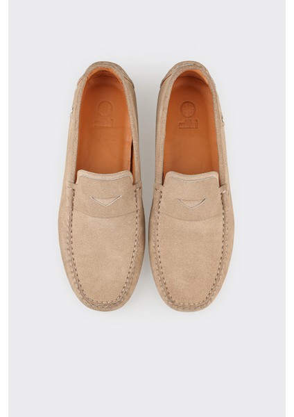 Beige Leather Men's Casual Shoes fırsatları