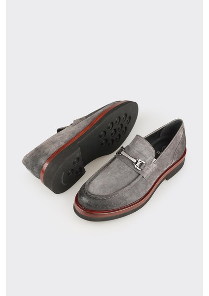 Anthracite Leather Men's Casual Shoes modelleri