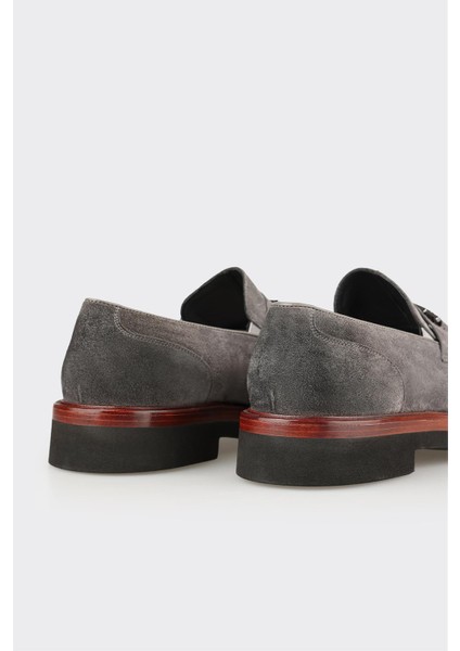 Anthracite Leather Men's Casual Shoes indirimleri