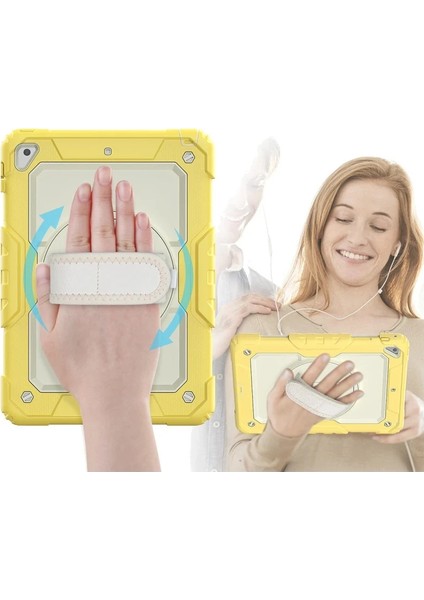 Apple iPad 5 Air 9.7 Kılıf Strap New Tablet Kapak - Sarı fiyatları