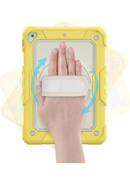 Apple iPad 5 Air 9.7 Kılıf Strap New Tablet Kapak - Sarı modelleri