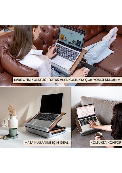 LS051 Minderli, Eğim Ayarlanabilir, Mousepadli Laptop Sehpası fırsatları