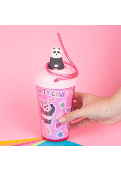 We Bare Bears Lisanslı Döndürülen Pipetli Plastik Bardak (480 Ml) - Panda indirimleri