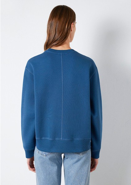 Denim Baskılı Mor Sweatshirt 1S10525-70260 fırsatları