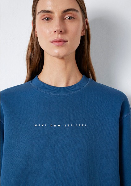 Denim Baskılı Mor Sweatshirt 1S10525-70260 indirimleri
