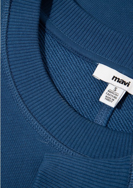 Denim Baskılı Mor Sweatshirt 1S10525-70260