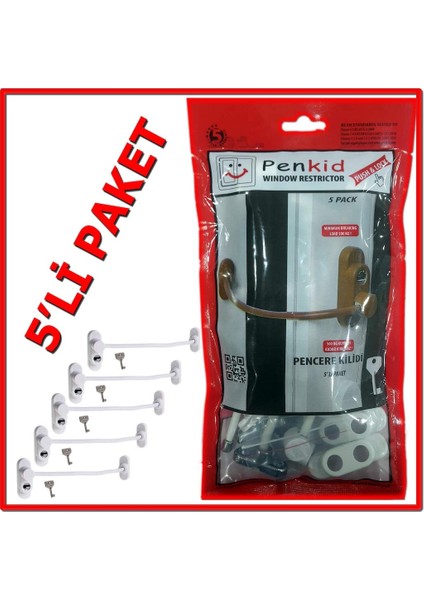 5'li Set, Kablolu Pvc Pencere Kilidi fiyatları