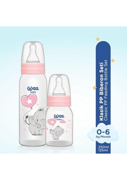 Klasik Pp Biberon Seti 125 ml + 250 ml Pembe 0-6 Ay fiyatları