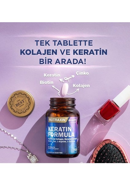 Beauty Keratin Formula 60 Tablet Takviye Edici Gıda fırsatları