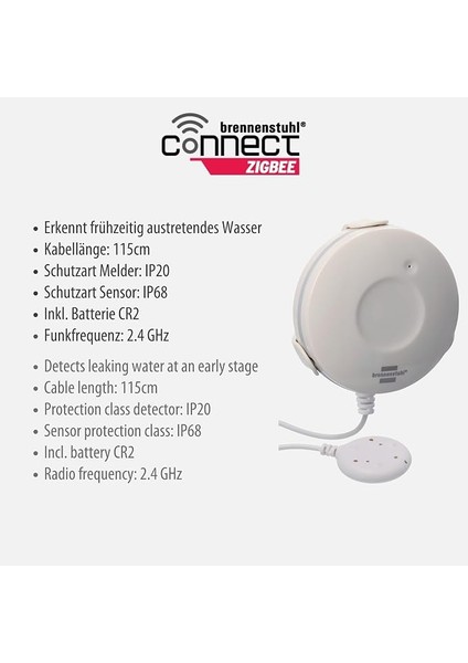 Connect Zigbee Serisi IP68 Lisanslı Smart Home 115 cm Kablolu Su Dedektörü fiyatları