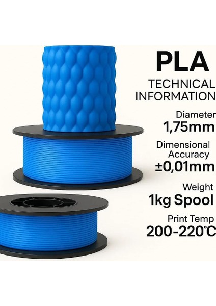 Pla+ Filament 1.75MM 1 kg - Mavi fiyatları