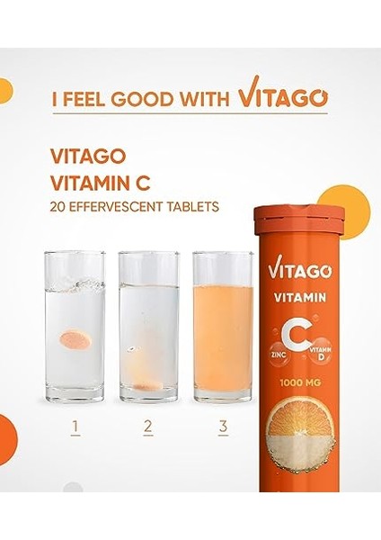 Vitamin C 1000 Mg + Vitamin D + Çinko 20'li Efervesan Tablet (1) indirimleri